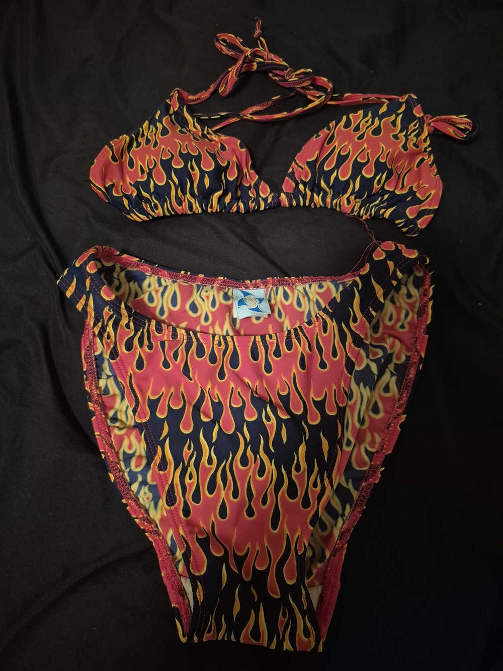 Flame Print Bikini Set